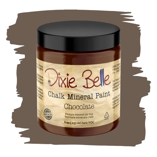 Dixie Belle Paint Company Chalk Finish Furniture Paint | Chocolate (8 Fl Oz) | Matte Creamy Brown Chic Chalk Mineral Paint | DIY Furniture Paint | Made in the USA