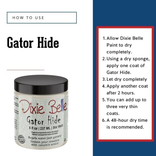 Dixie Belle Paint Company | Gator Hide | Non-Yellowing Polyacrylic Topcoat Paint | Resistant Finish for DIY Projects | Made in USA