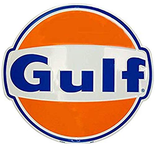 Large Round Sign | Gulf Oil Sign | 24” Diameter | Embossed Aluminum Sign | Made in the USA