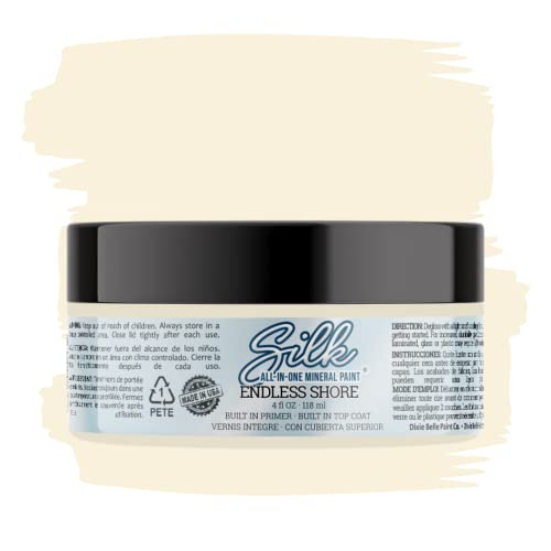 All-in-One Mineral Paint | Dixie Belle Silk | Endless Shore | Off-White All-in-One Water Based Primer + Topcoat | Durable Furniture Paint | Low Reflective Finish