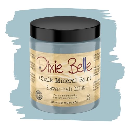 Dixie Belle Paint Company Chalk Finish Furniture Paint | Savannah Mist (8 Fl Oz) | Matte Cloudy Blue Chic Chalk Mineral Paint | DIY Furniture Paint | Made in the USA