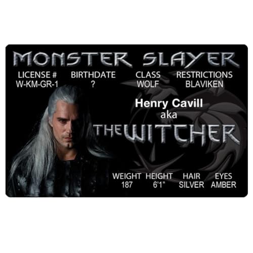 Parody Driver’s License | The Witcher - Henry Cavill ID | Fake ID Novelty Card | Collectible Trading Card Driver’s License | Novelty Gift for Holidays | Made in The USA