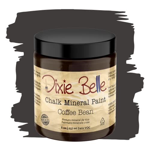 Dixie Belle Paint Company Chalk Finish Furniture Paint | Coffee Bean (8 Fl Oz) | Matte Espresso Brown Chic Chalk Mineral Paint | DIY Furniture Paint | Made in the USA