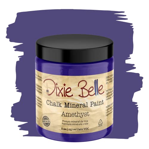 Dixie Belle Paint Company Chalk Finish Furniture Paint | Amethyst (8 Fl Oz) | Matte Deep Purple Chic Chalk Mineral Paint | DIY Furniture Paint | Made in the USA