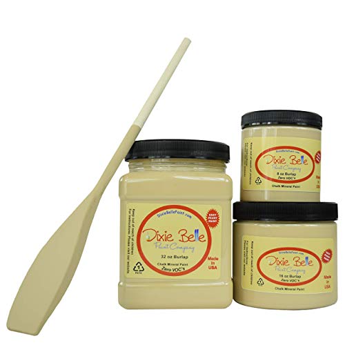 Dixie Belle Paint Company Chalk Finish Furniture Paint | Burlap (16 Fl Oz) | Matte Cozy Tan Chic Chalk Mineral Paint | DIY Furniture Paint | Made in the USA