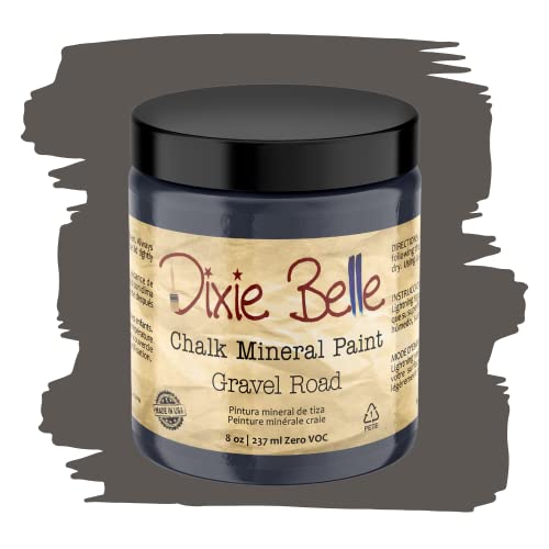 Dixie Belle Paint Company Chalk Finish Furniture Paint | Gravel Road (8 Fl Oz) | Matte Warm Gray Chic Chalk Mineral Paint | DIY Furniture Paint | Made in the USA