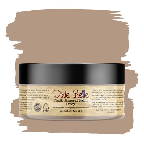 Dixie Belle Paint Company Chalk Finish Furniture Paint | Putty (4oz) | Matte Muted Taupe Chic Chalk Mineral Paint | DIY Furniture Paint | Made in the USA
