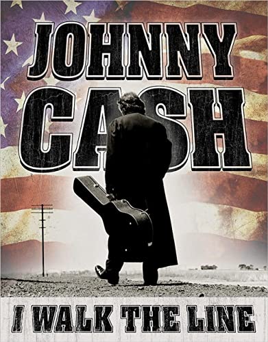 Johnny Cash - Walk the Line Tin Sign, 12.5"W x 16"H
