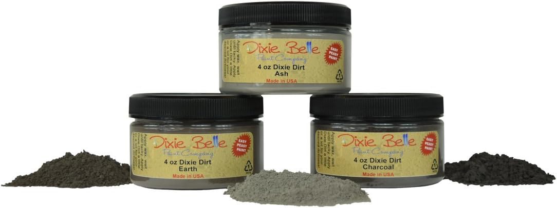 Dixie Belle Dixie Dirt | Charcoal (4 oz) | Black Powder Pigment for DIY | Depth Product for DIY Projects | Made in the USA