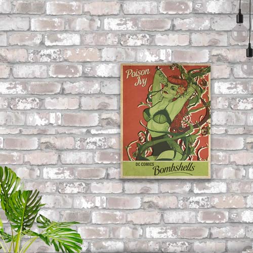 Poison Ivy - DC Comics Bombshells Tin Sign - Nostalgic Vintage Metal Wall Decor - Made in USA