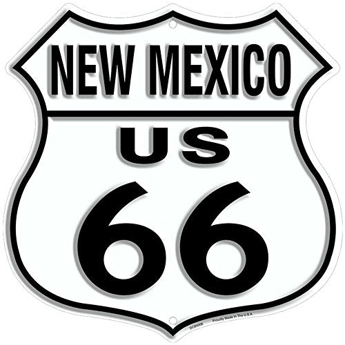 Signs 4 Fun Shield Sign | Route 66 New Mexico Shield Sign | 11” x 11.5” | Embossed Aluminum Sign | Made in the USA