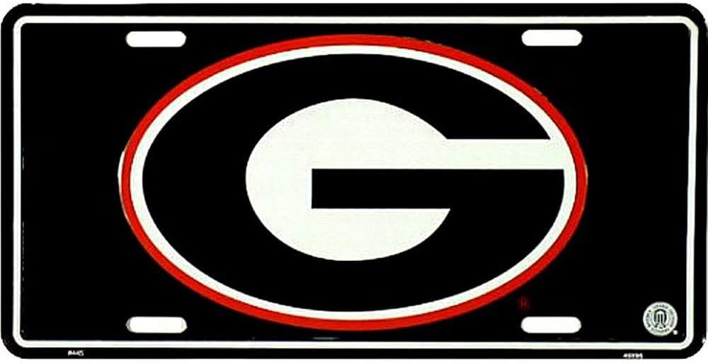 Parody License Plate | Georgia Bulldogs G | 12” x 6” Decorative License Plate | Decoration Plate for Vehicle/Wall | Man Cave Decorations | Made in The USA