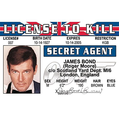 Signs 4 Fun Parody ID | Roger Moore Driver’s License | Fake ID Novelty Card | Collectible Trading Card Driver’s License | Novelty Gift for Holidays | Made in The USA