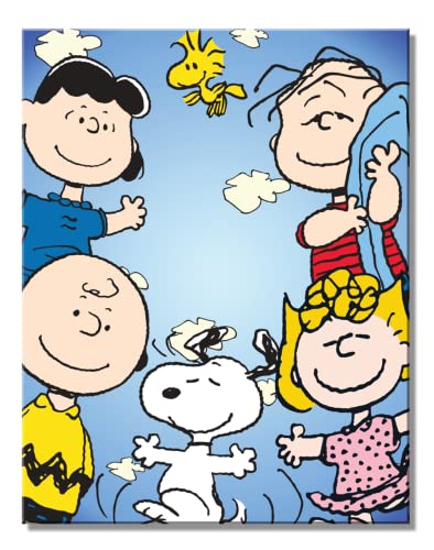 Peanuts Gang Tin Sign - Charlie Brown Sally Linus Lucy & Woodstock - Nostalgic Vintage Metal Wall Decor - Made in USA