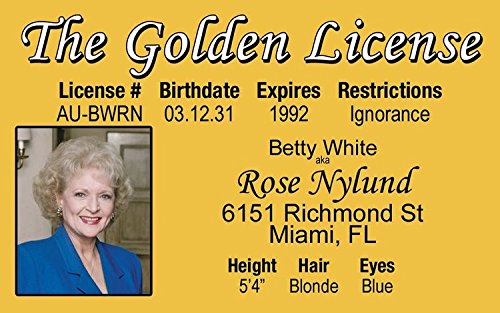 Signs 4 Fun Parody ID | Golden Girls - Rose ID | Fake ID Novelty Card | Collectible Trading Card Driver’s License | Novelty Gift for Holidays | Made in The USA