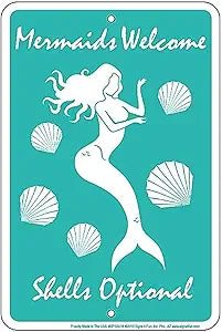 Mermaids Welcome Small Parking Signs SPSSU16
