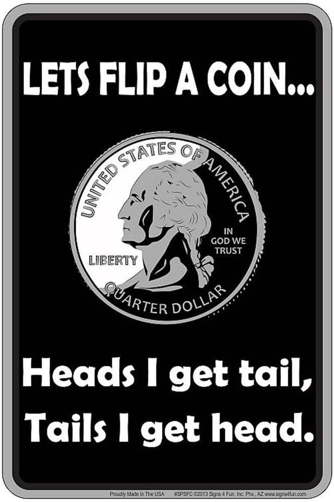 Flip a Coin Small Parking Signs SPSFC