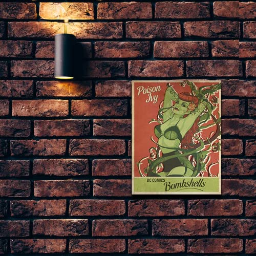 Poison Ivy - DC Comics Bombshells Tin Sign - Nostalgic Vintage Metal Wall Decor - Made in USA