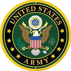 Army Emblem 12" Round SRMR5 Round Sign