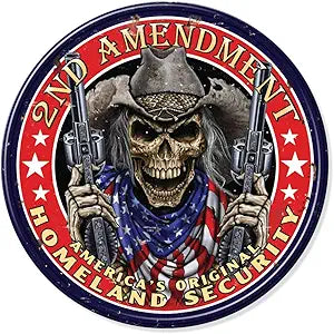 2nd Amendment skeleton 12" SR2449 Round Sign