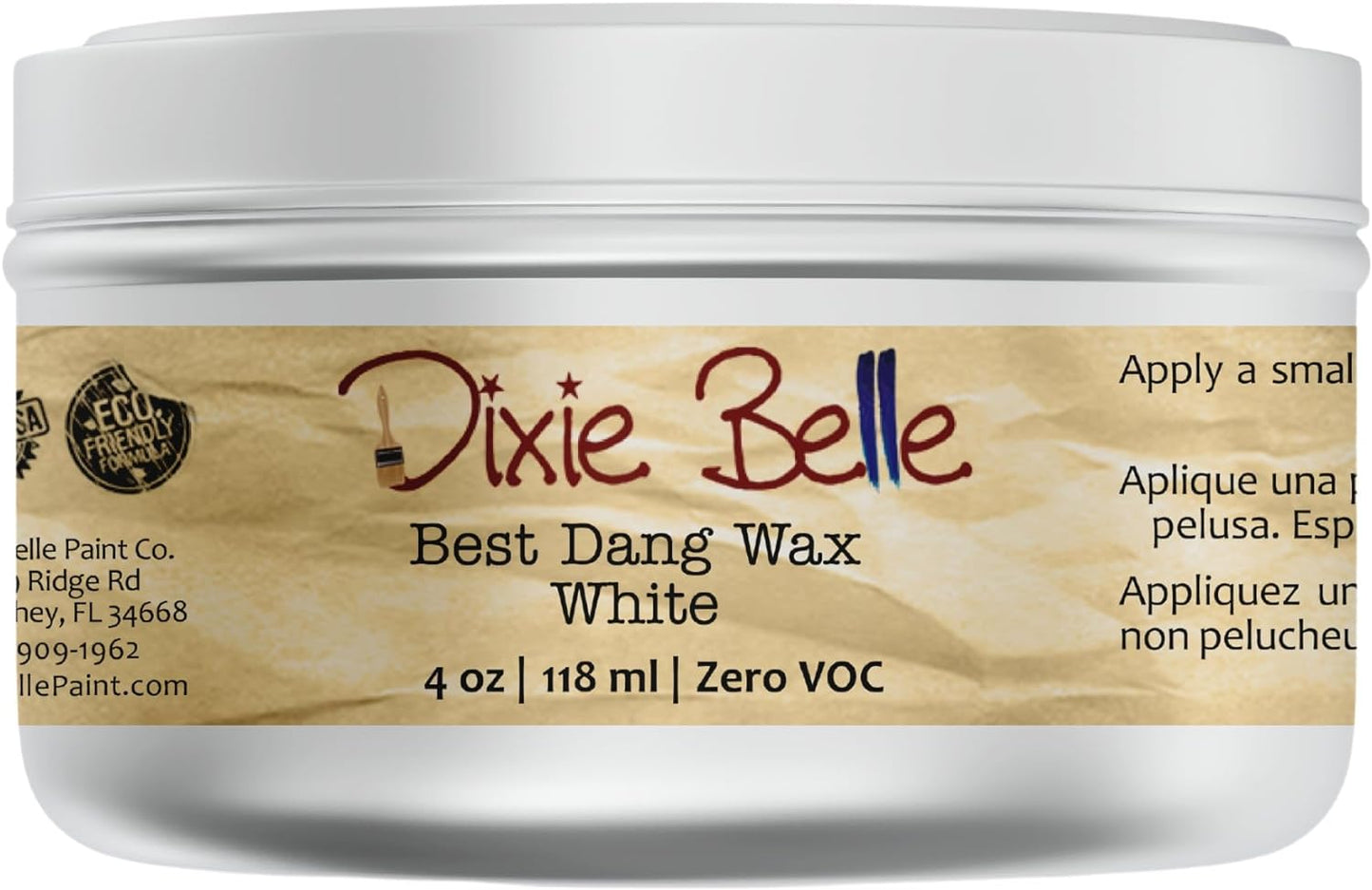 Dixie Belle Paint Company | Best Dang Furniture Wax (4oz, White) | DIY Furniture Finishing Wax | Chalk Paint Protection | Antique DIY | Made in USA
