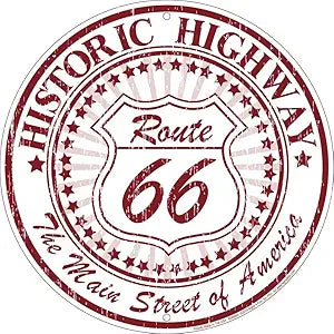66 Historic Highway 12" SR66H Round Sign