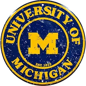 MI Univ. Wolverines 12" SRCMW Round Sign
