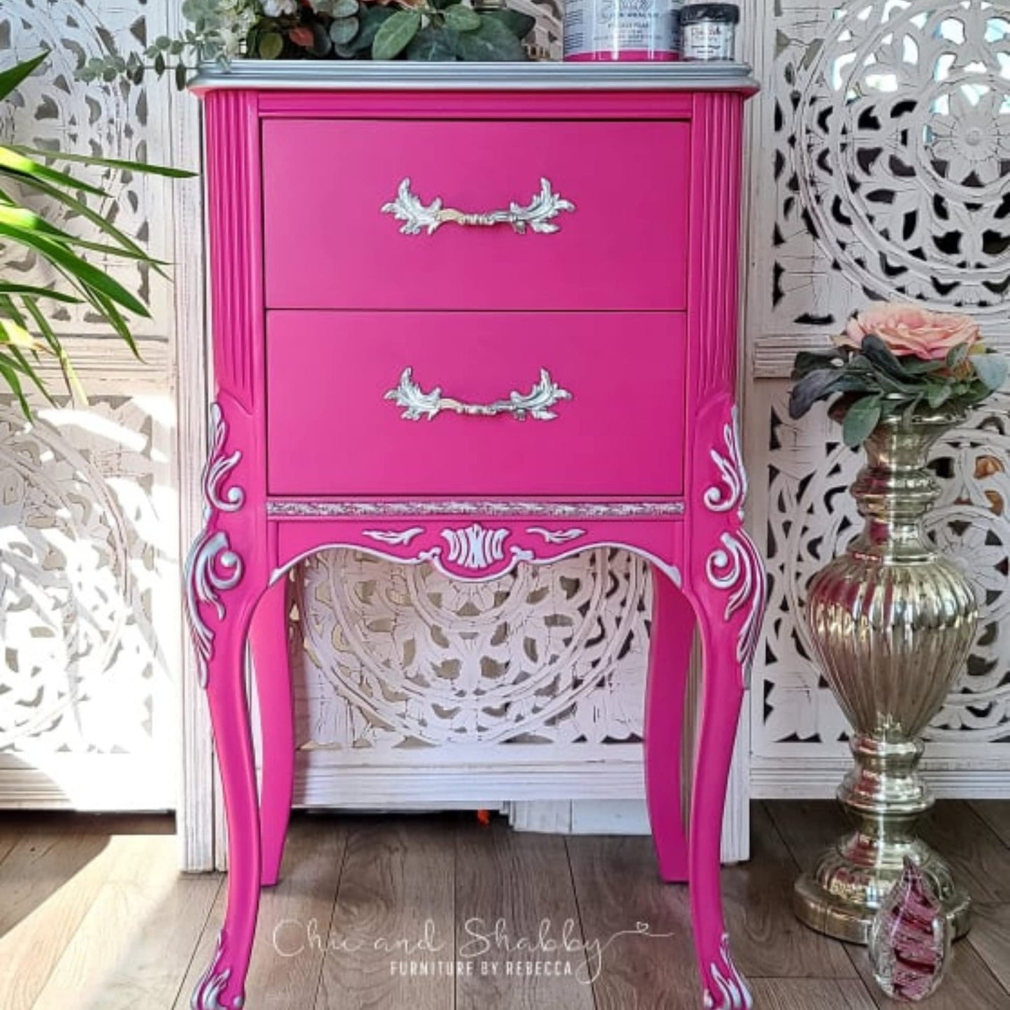 All-in-One Mineral Paint | Dixie Belle Silk | Prickly Pear | Deep Cool Pink All-in-One Water Based Primer + Topcoat | Durable Furniture Paint | Low Reflective Finish