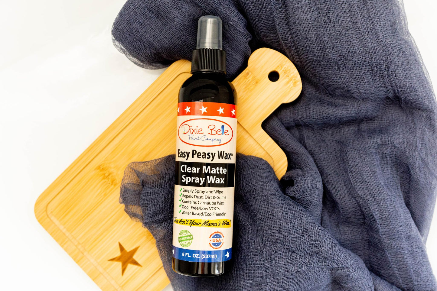 Dixie Belle Easy Peasy Spray Wax | 8 oz Clear Matte Sprayable Wax for DIY Projects | Durable Carnauba Wax for Furniture, Projects | Made in the USA