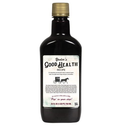 Yoder’s Good Health Recipe Apple Cider Vinegar Liquid Complex, 25 oz, Amish Harvest Herbal Tonic with Elderberry Juice, Organic Wildcrafted Herbs, Raw Detoxifying Antioxidants