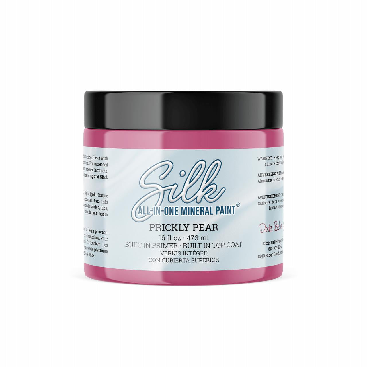 All-in-One Mineral Paint | Dixie Belle Silk | Prickly Pear | Deep Cool Pink All-in-One Water Based Primer + Topcoat | Durable Furniture Paint | Low Reflective Finish