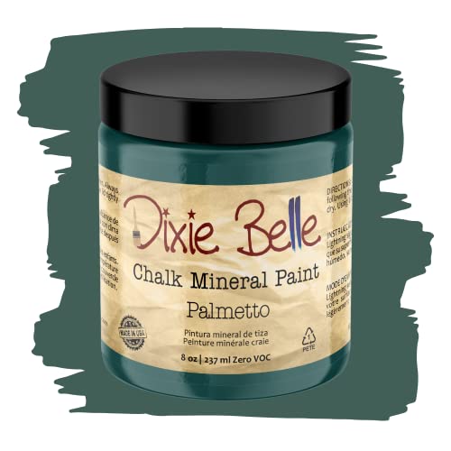 Dixie Belle Paint Company Chalk Finish Furniture Paint | Palmetto (8oz) | Matte Rich Green Chic Chalk Mineral Paint | DIY Furniture Paint | Made in the USA