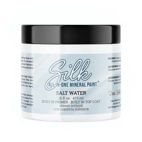 All-in-One Mineral Paint | Dixie Belle Silk | Salt Water | Off-White All-in-One Water Based Primer + Topcoat | Durable Furniture Paint | Low Reflective Finish