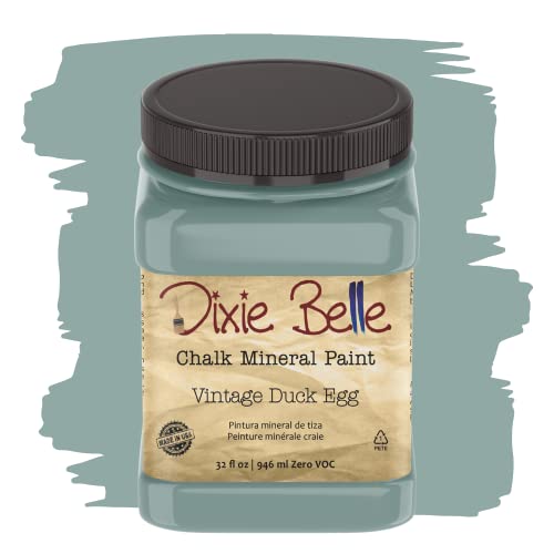 Dixie Belle Paint Company Chalk Finish Furniture Paint | Vintage Duck Egg (32 Fl Oz) | Matte Light Blue Chic Chalk Mineral Paint | DIY Furniture Paint | Made in the USA