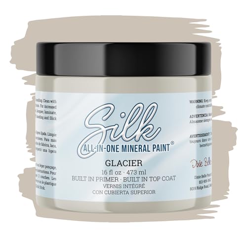 Dixie Belle Silk All-in-One Mineral Paint | Glacier (16oz) | All-in-One Water Based Primer + Topcoat | Durable Furniture Paint | Low Reflective Finish | Made in the USA