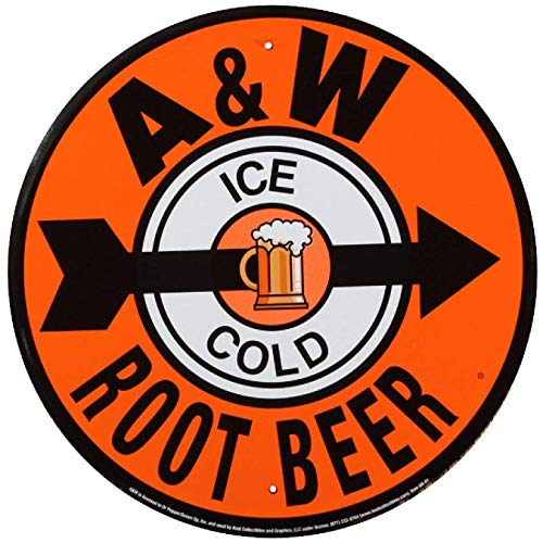 A&W Root Beer Sign | 12” Diameter | Embossed Aluminum Sign | Made in the USA