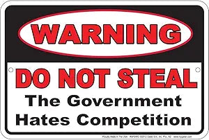 Do Not Steal - Government Small Parking Signs SPSWG