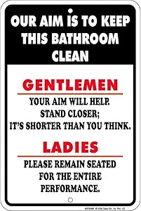 Gentlemen Aim Small Parking Signs SPSMBR