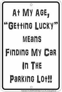 Getting LUCKY Small Parking Signs SPSGL