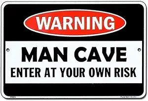Man Cave Warning   H Small Parking Signs SPSMCW