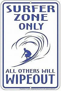 Surfer Zone Only Small Parking Signs SPSSZ