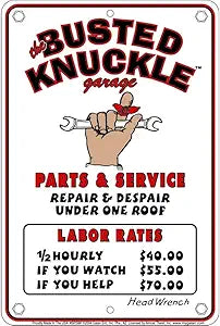 Busted Knuckle Small Parking Signs SPSBK