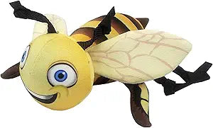 Interactive 9-Inch Bumblebee Squeaky Dog Toy for Medium to Large Dogs, Durable Polyester with Reinforced Stitching, Black and Yellow