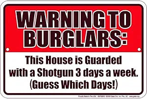 Warning Burglars Small Parking Signs SPSBRG