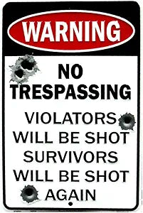 No Trespass W/Bullet Small Parking Signs SPSNTW