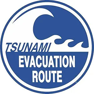 Tsunami Evac Rte. 12" SRT Round Sign