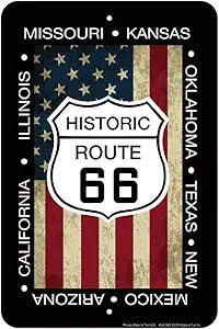 66 Flag and Shield Small Parking Signs S4CR6F