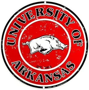 AR Razorbacks 12" SR60107 Round Sign