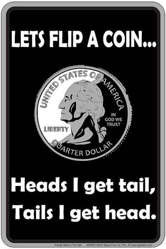 Flip a Coin Small Parking Signs SPSFC