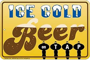 Ice Cold Beer on Tap Small Parking Signs S4CBR29